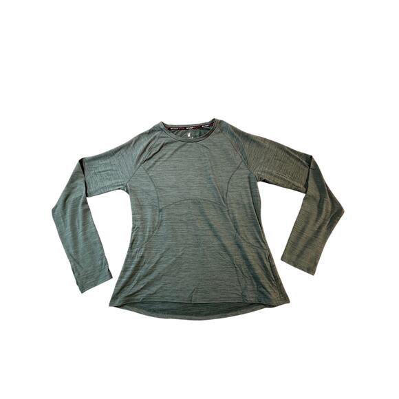 Spyder Active Women’s Long Sleeve Base Layer Top Green Heather – Size L - Picture 1 of 10